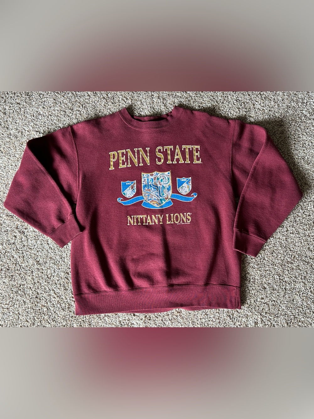 Vintage 1992 Penn State Maroon Crewneck Sweatshirt - Nittany Lions